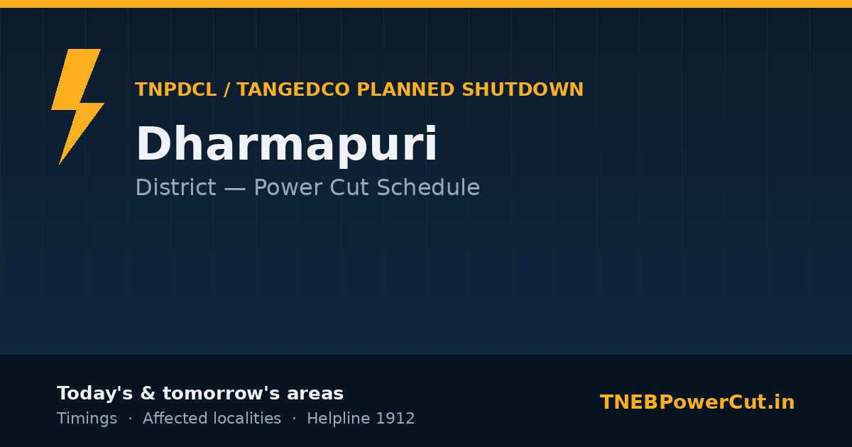 Dharmapuri TNPDCL power shutdown schedule graphic