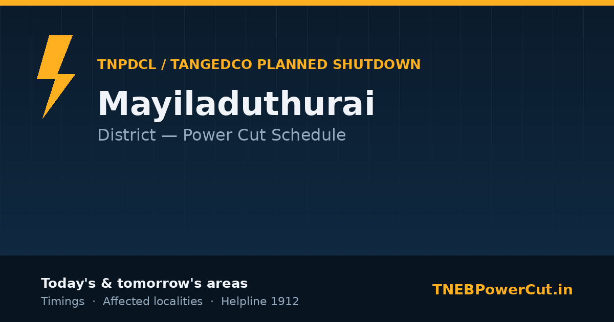 Mayiladuthurai TNPDCL power shutdown schedule graphic