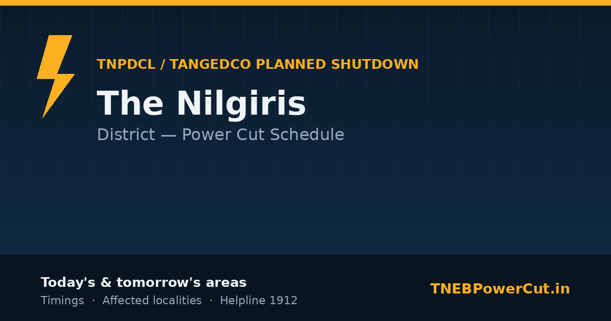 Nilgiris TNPDCL power shutdown schedule graphic