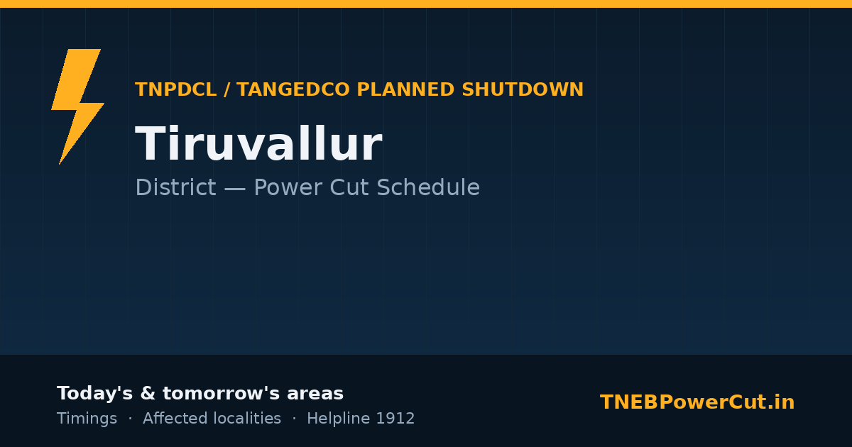 Tiruvallur TNPDCL power shutdown schedule graphic